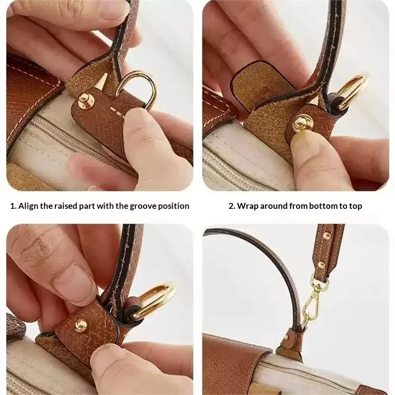 bandoulière en cuir pour sac longchamp s/m, kit de conversion de bandoulière en cuir durable pour sacs bandoulière pour femmes