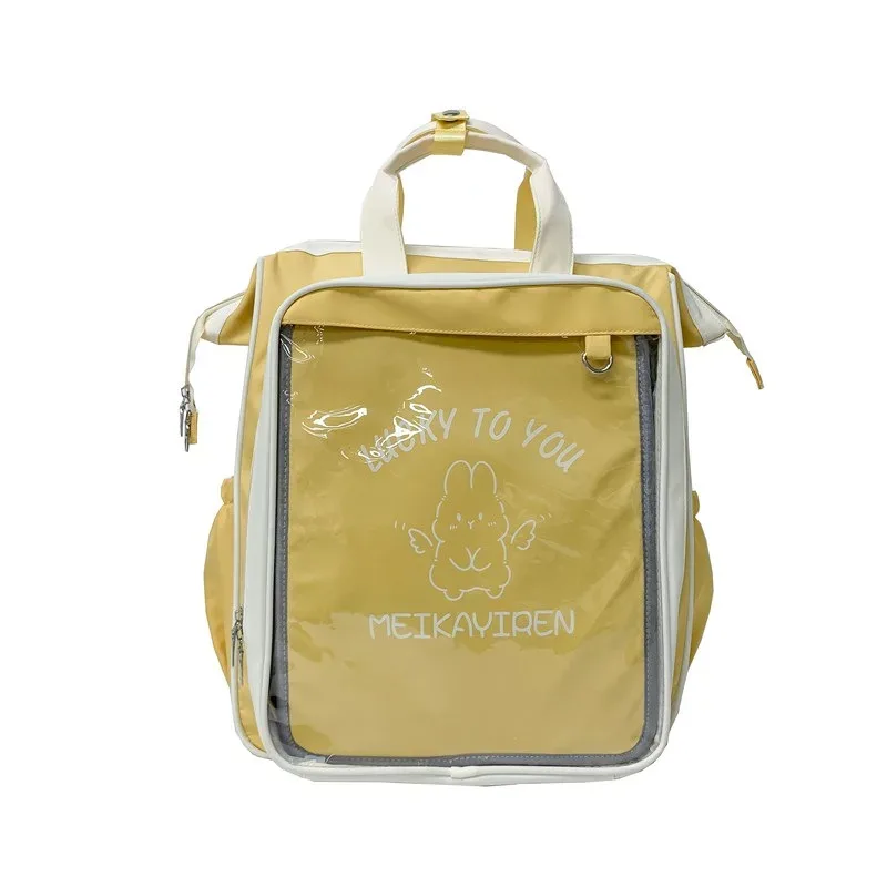 sac à dos transparent grande capacité pour garçons, style décontracté, idéal pour les sorties, le barbecue, ou comme sac d'école mignon à double bandoulière.