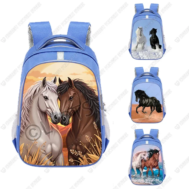 grand sac d'école animal horse pour enfants, cartable poney cool pour adolescents, sac à dos de voyage pour ga