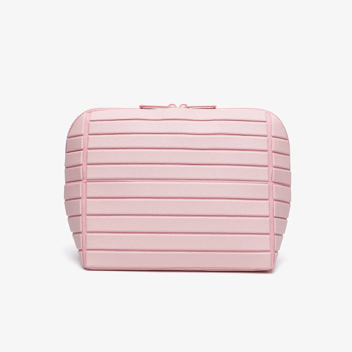 sac de voyage à maquillage en cuir pu rayé pour femme 2026, organiseur de cosmétiques chic à coque rigide portable grande capacité et double fermeture éclair