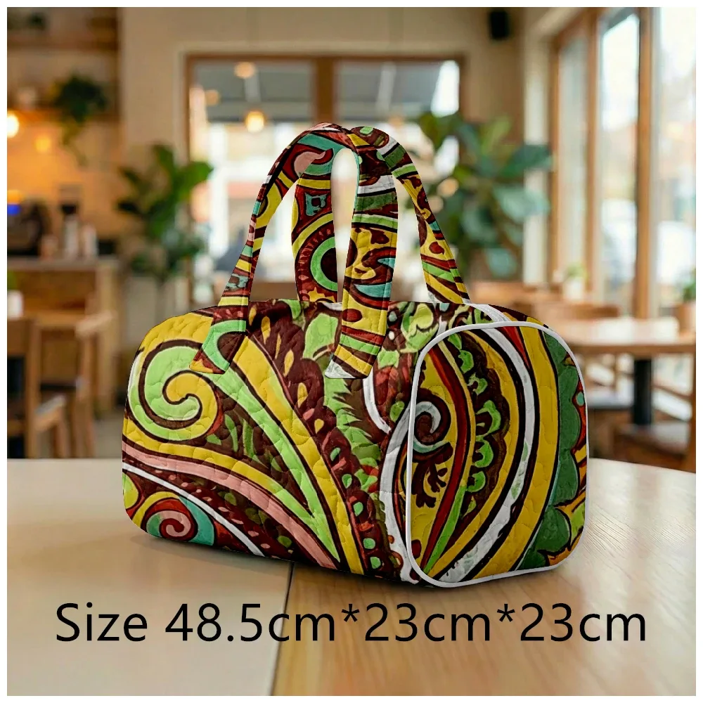 sac fourre-tout matelassé pour homme et femme, grand sac hobo chic bohème, sac à bandoulière unique à imprimé cachemire, sac de plage spacieux, sac de voyage fourre-tout