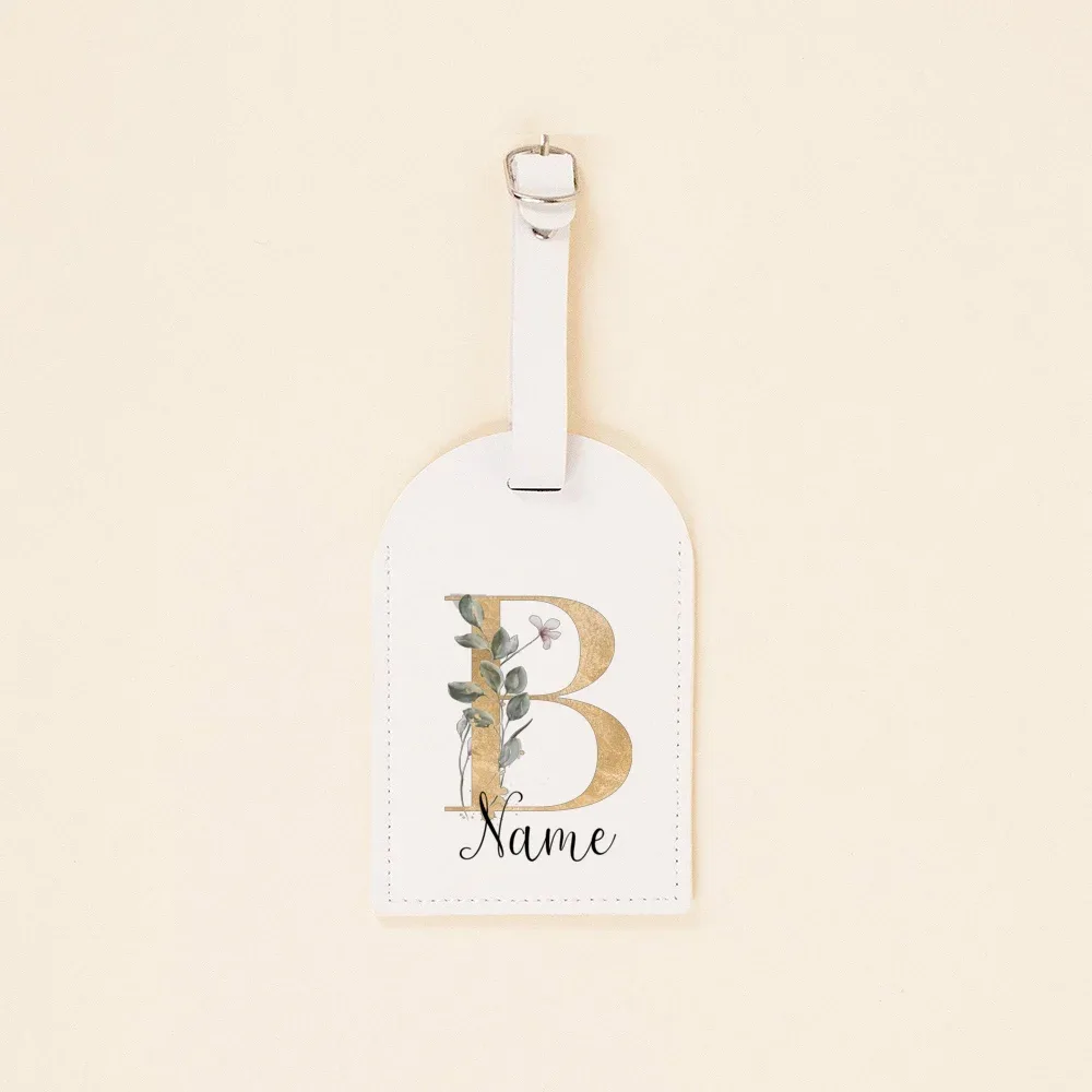 étiquette de bagage en cuir pu personnalisée initiale avec nom étiquette d'identification de valise étiquettes de sac à bagages accessoire de voyage cadeaux de mariage