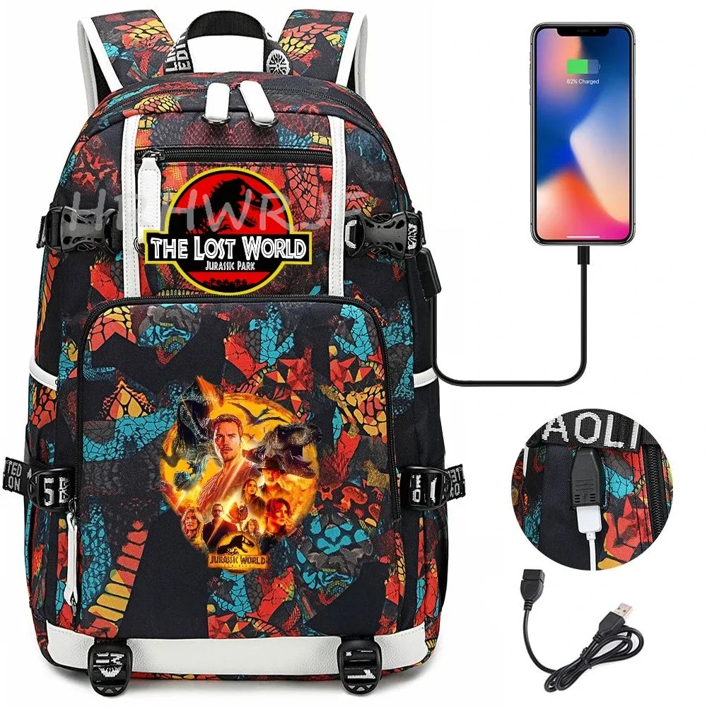 sacs à dos jurassic world park, sac à dos tactique pour ordinateur portable, multifonctionnel, durable, pour voyage en plein air, randonnée, sac à bandoulière