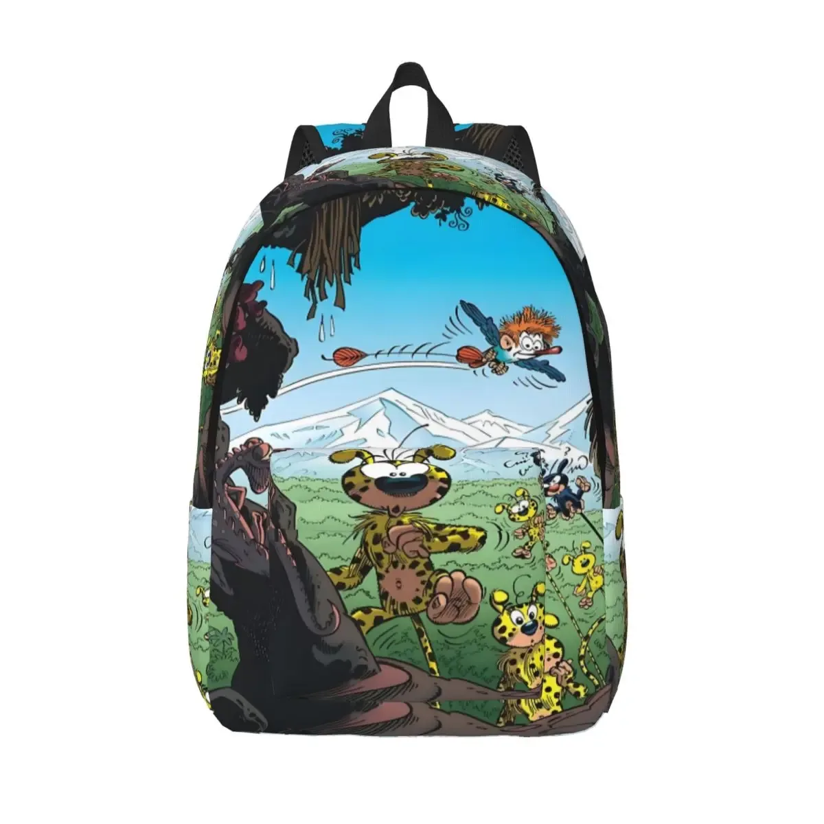 sac à dos en toile de bain familial marsupilami personnalisé pour femmes et hommes, sac à livres décontracté pour l'école et l'université, sacs de personnages de dessins animés