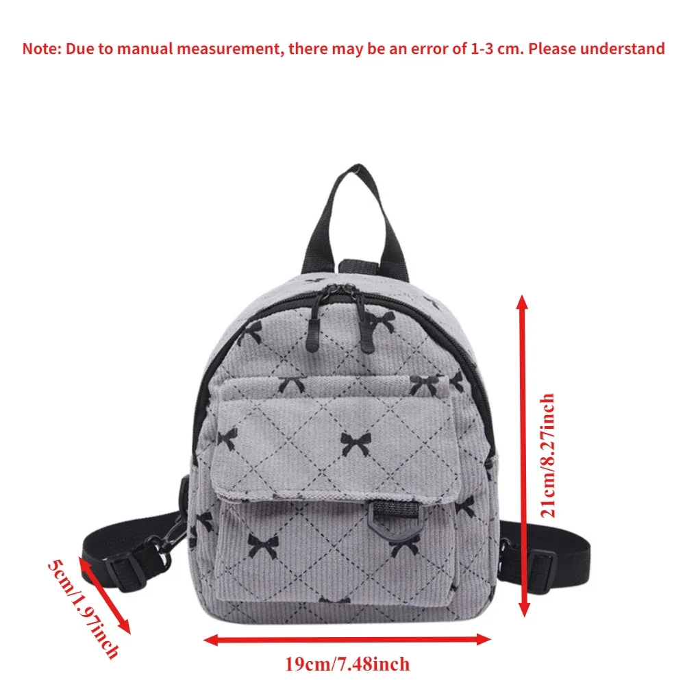 mini sac à dos imprimé nœud papillon mignon, sac à bandoulière, sac de rangement cosmétique de voyage, sacs à livres coréens pour étudiants, sac à dos décontracté 2026