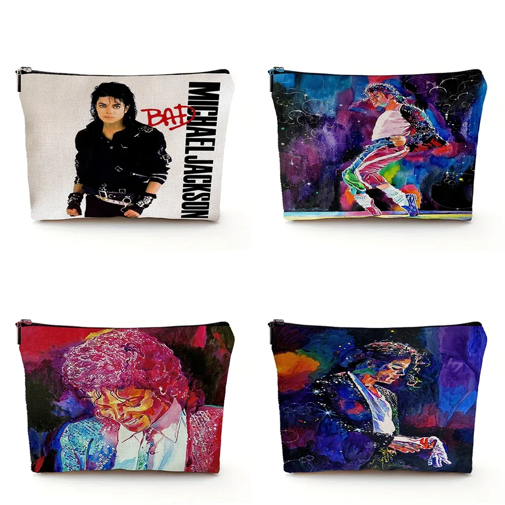 super star michael jackson sac cosmétique double impression sacs de maquillage femmes sac à main de mariage dame organisateur de voyage portefeuille enfant