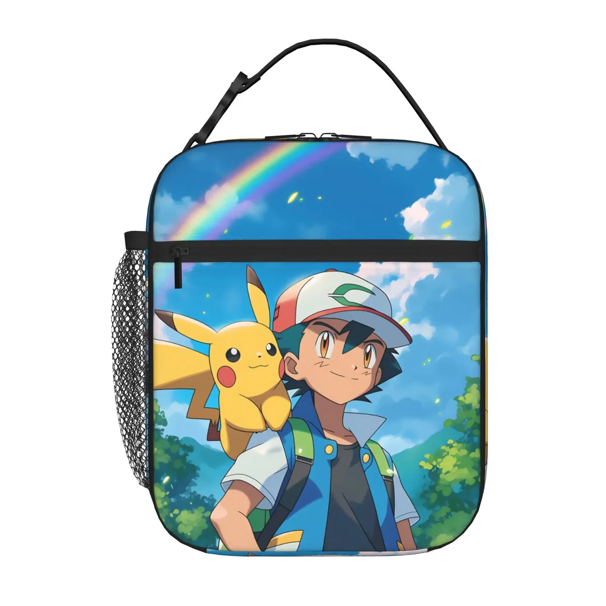 sac de rangement pour balles avec fermeture à glissière, 1 pièce, boîte à lunch scolaire pokemon, sac à nourriture réutilisable pour le déjeuner
