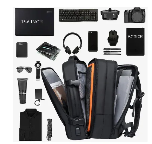 bange hommes sac à dos à main 45l 37l extensible hommes sacs à dos de voyage sac de jour porte-documents collège 17.3 "sac à dos pour ordinateur portable
