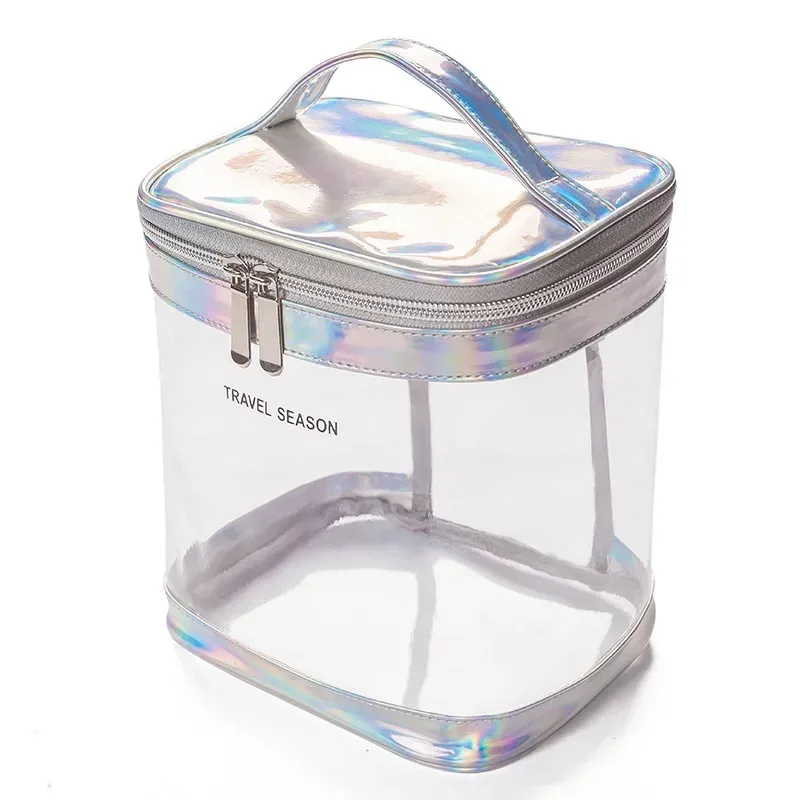 sac à cosmétiques de maquillage transparent, pochette de toilette de voyage portable, pochette transparente étanche, rangement, kit de lavage de voyage à domicile, étui de maquillage