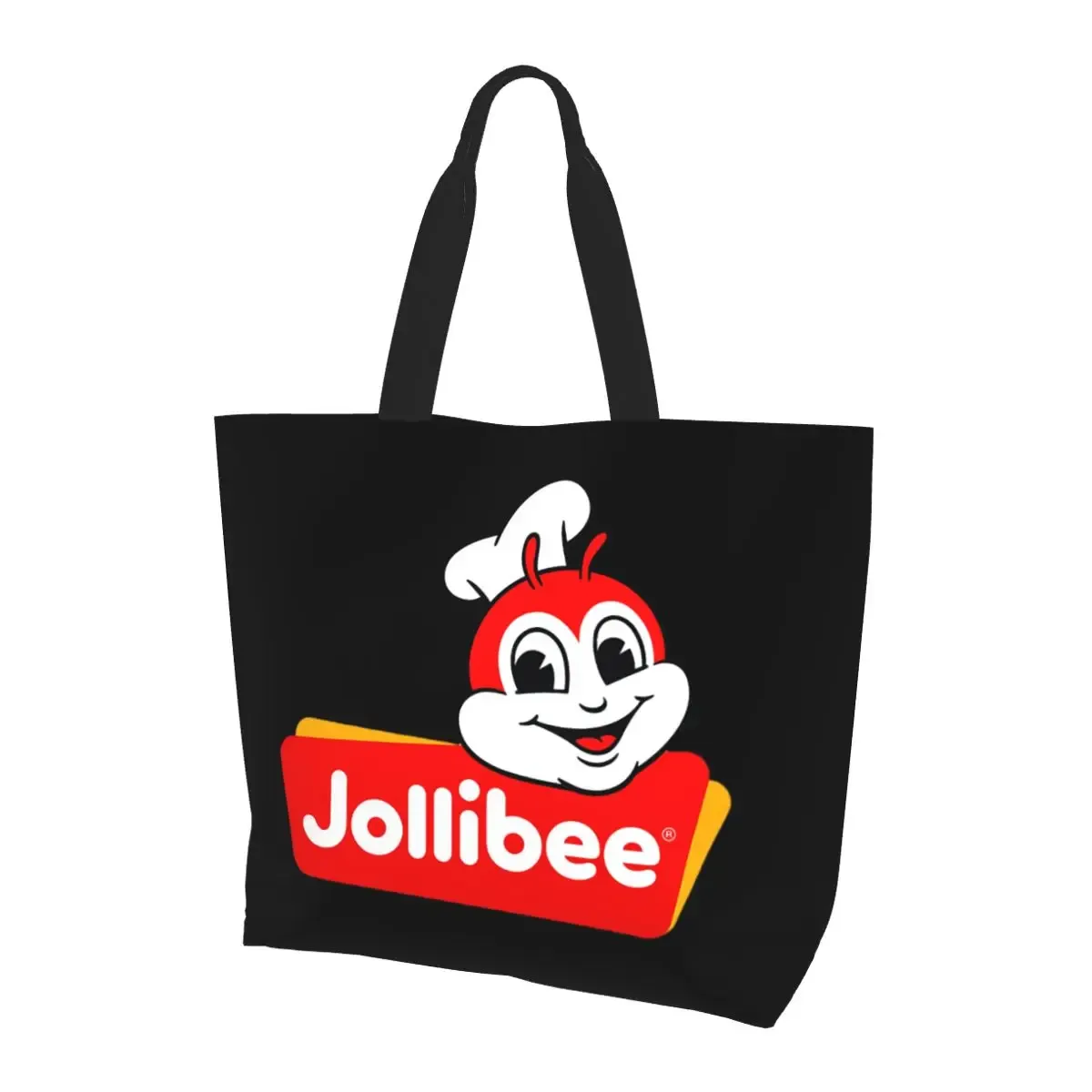 sac fourre-tout jollibee face shopping en toile, grande capacité, sac à bandoulière, sac de courses pour femmes