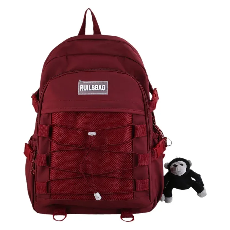sac à dos tendance en corde croisée pour femme, version coréenne, style japonais, sac à dos double épaule pour étudiantes et jeunes filles