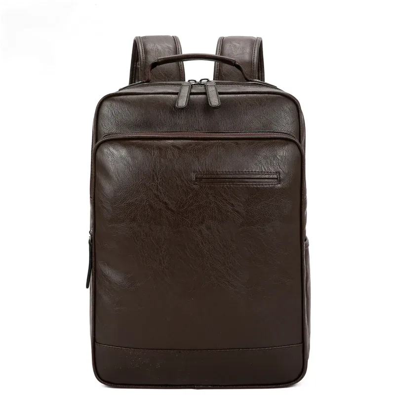 Sac à dos en cuir pour hommes, décontracté, grande capacité, voyage pour jeunes, peau de mouton, loisirs, sacs à bandoulière simples pour hommes, sac de haute qualité