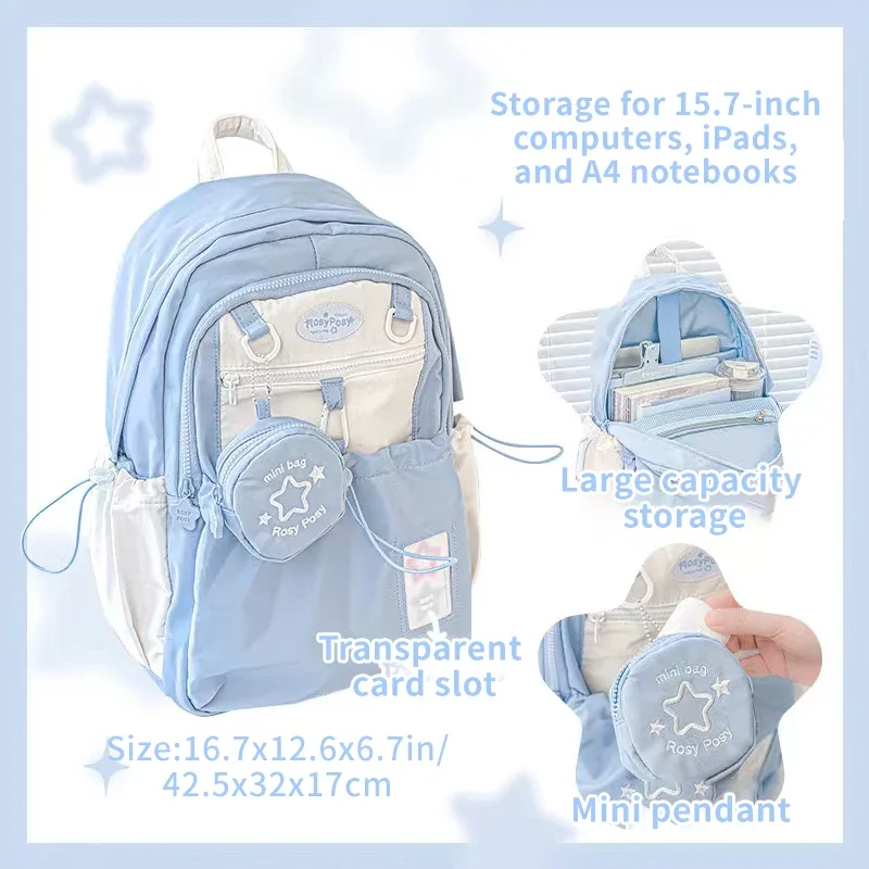 sac à dos de style crème pour étudiants, au design simple et mignon, grande capacité, léger et confortable