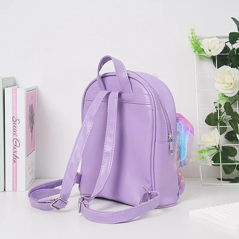 sac à dos de dessin animé nairobi orn à paillettes pour enfant, cartable de maternelle transparent laser avec ailes de papillon, nouvelle tendance