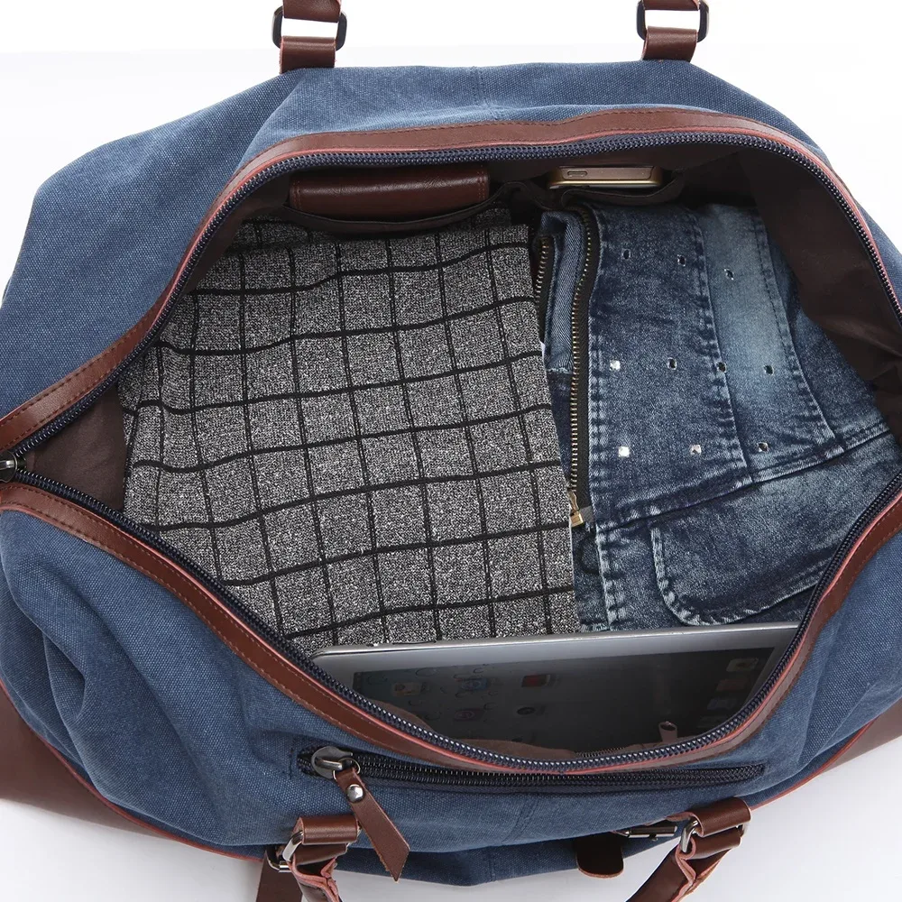 sacs de voyage en toile et cuir pour hommes, bagages à main, sacs de sport, fourre-tout de voyage, grand sac de week-end, sac de nuit, original