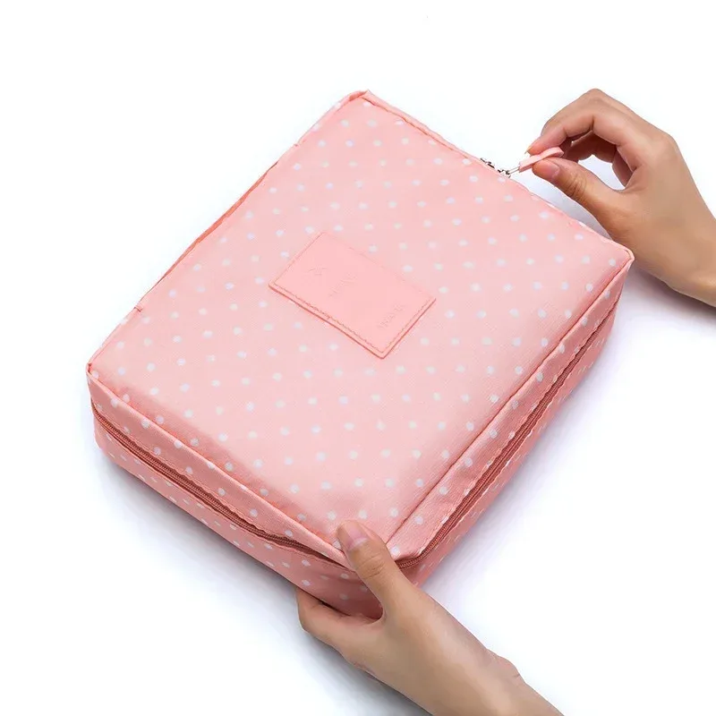 trousse de maquillage de voyage portable pour femmes, trousse cosmétique multifonctionnelle, étuis de maquillage étanches, trousse de toilette à plusieurs compartiments