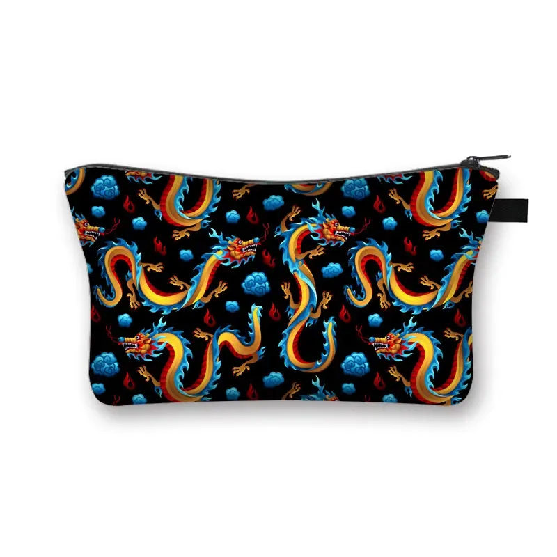trousse à cosmétiques japonaise koi fish crane pour femmes, trousse de maquillage harajuku, sac de beauté pour filles, trousse de toilette cosmétique hip hop, dragon asiatique