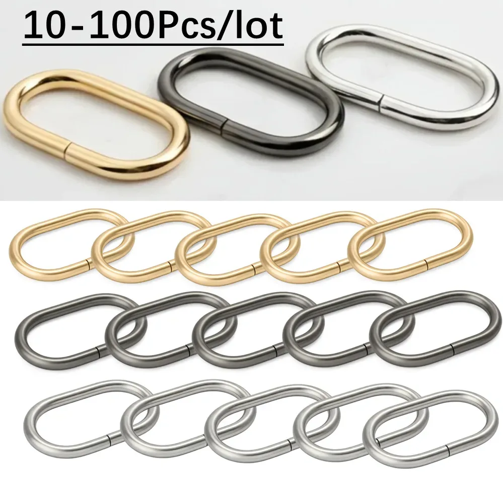 Anneaux ovales en métal pour boucles de ceinture, 10 à 100 pièces, anneaux en O non soudés pour sac à dos, bracelet de montre, collier de chien, accessoires en sangle de cuir