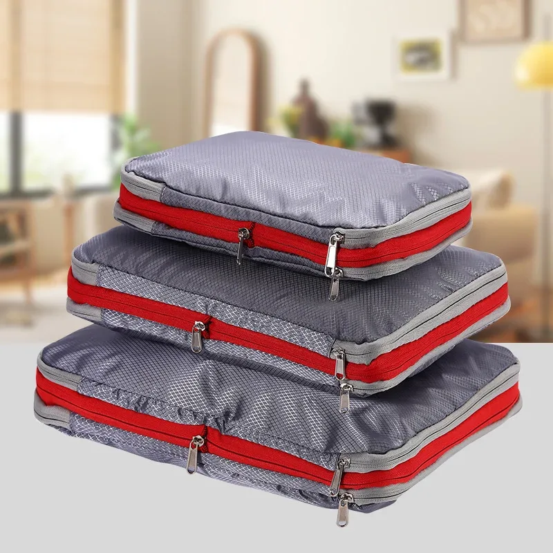 sac de rangement compressible pour vêtements de voyage, grande capacité, ensemble de 3 cubes de rangement, organisateur, compressé, imperméable, pour valise