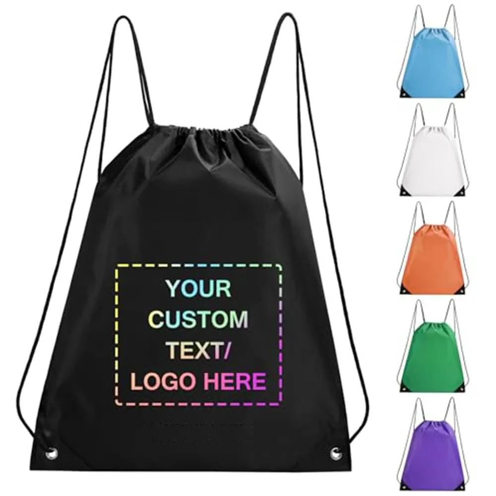 sacs à dos personnalisés à cordon de serrage, sacs de rangement pour sac à dos de sport, pour l'école, la gymnastique, le voyage, logo/texte/photo personnalisé