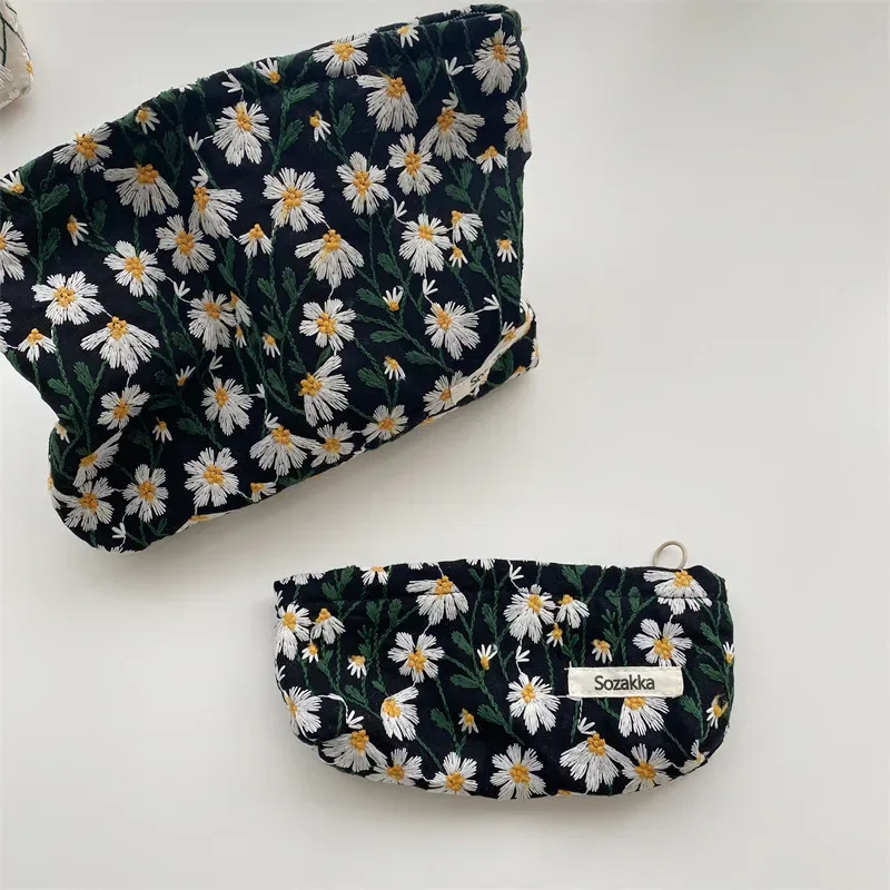 trousse de maquillage pour femmes et filles, sacs cosmétiques floraux, beauté féminine, organisateurs de maquillage, rangement de rouge à lèvres, étui à crayons étudiant, cadeau