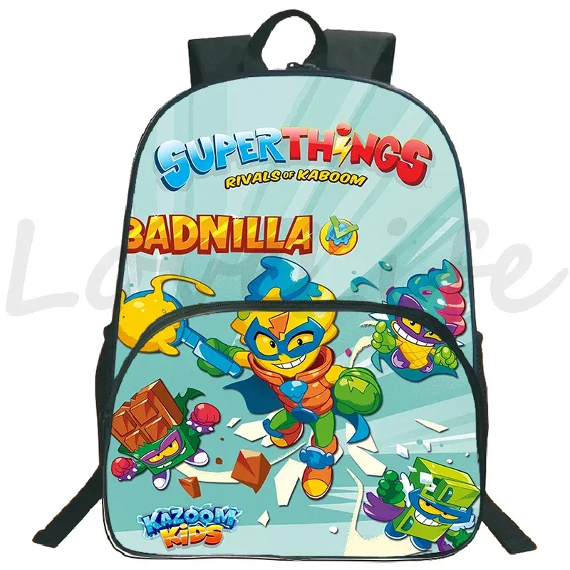 jeu superzings sac à dos 16 pouces garçons filles bookbag dessin animé sac à dos superthings sacs d'école étudiants sacs de voyage sac à dos à fermeture éclair