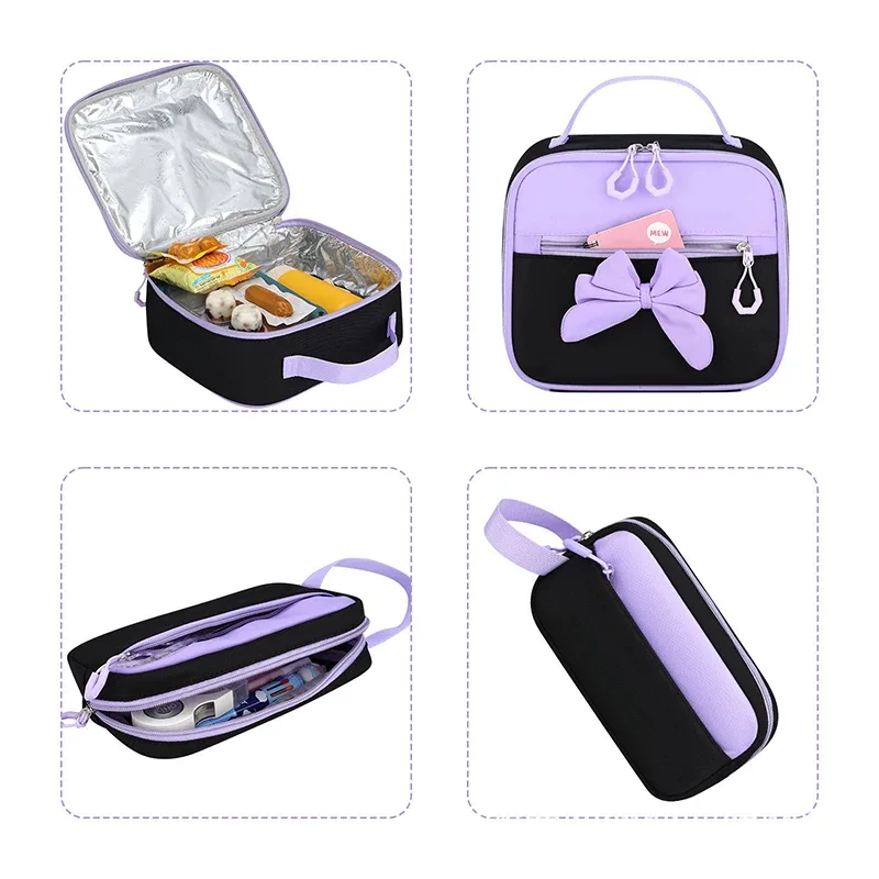 ensemble de sacs à dos pour enfants 3 pièces avec motif papillon mignon, grande capacité, sac d'école, sac à dos de maternelle, sac à dos de voyage léger et décontracté pour filles