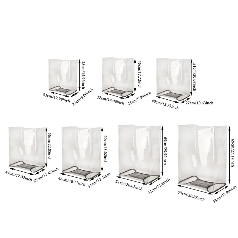 housse de protection transparente en pvc pour bagages, 1 pièce, pour voyage, avec poignée, anti-poussière, étanche, design pratique