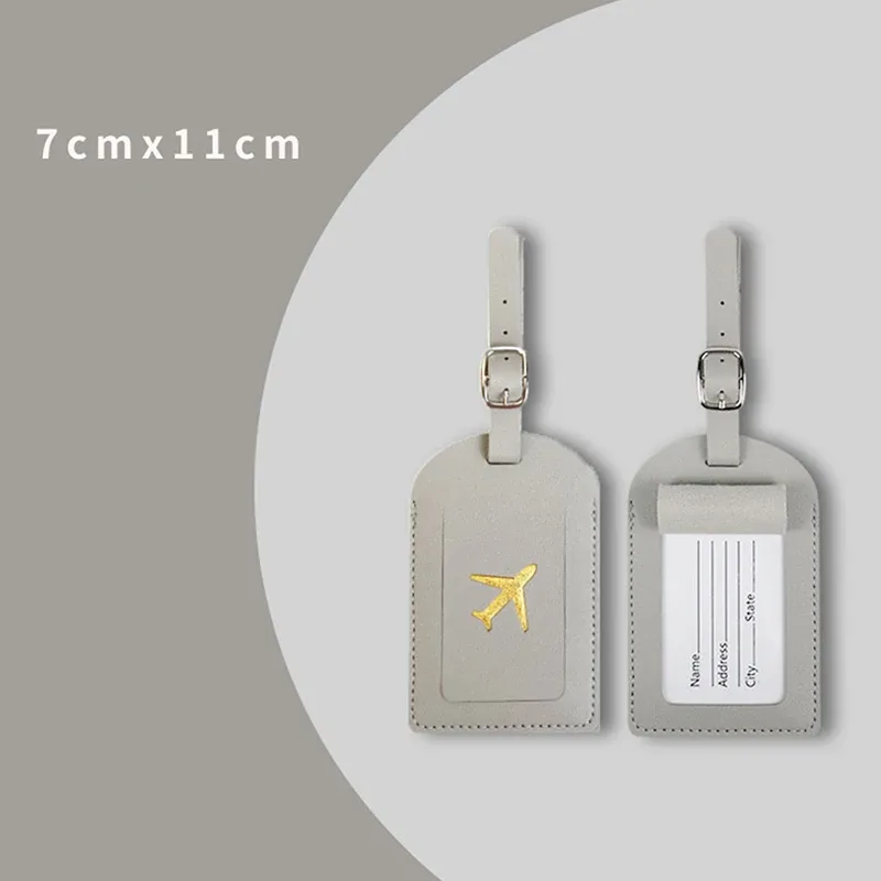 étiquette de bagage en cuir pu, 1 pièce, étiquettes d'identification de nom, étiquette d'identification de valise de voyage, étiquette de sac d'embarquement, accessoires de voyage