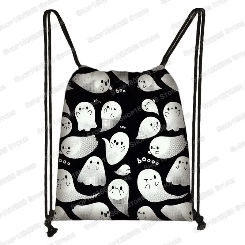 sac à dos gothique imprimé vampire bat ghost, sacs à cordon, sacs à bandoulière pour femmes et hommes, porte-chaussures de voyage