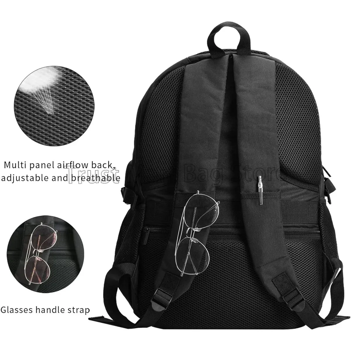 sac à dos de voyage personnalisé pour ordinateur portable, avec nom et photo, avec port usb, 18x13.4x8.3 pouces, pour homme et femme