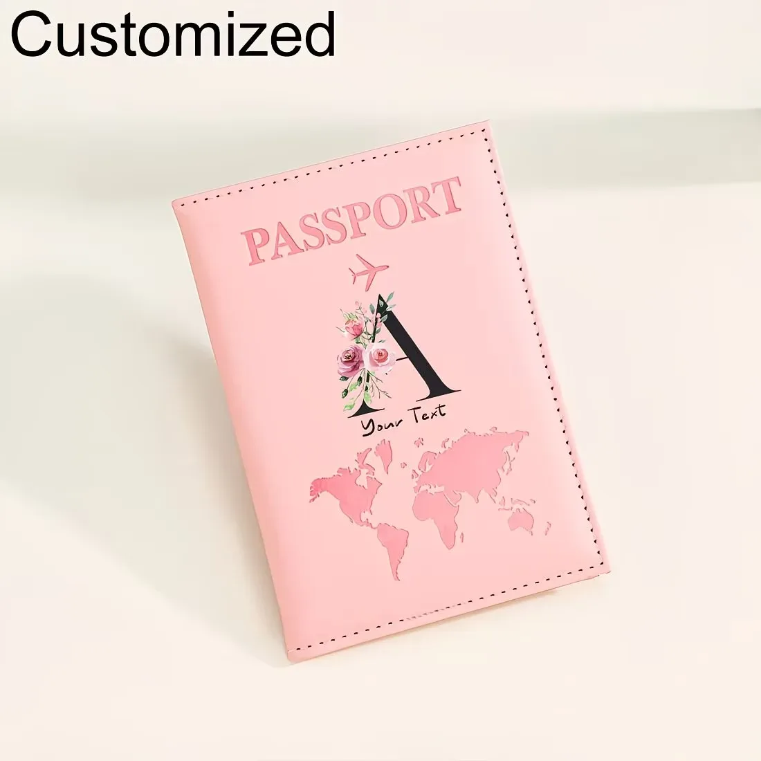 Étui de passeport personnalisé, cadeau de voyage personnalisé avec nom/texte pour hommes, femmes, voyageurs - Portefeuille porte-passeport léger et à fermeture ouverte