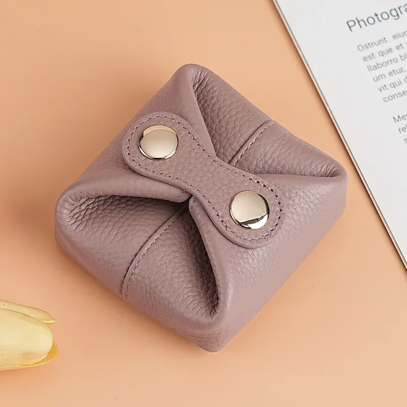 sac à cosmétiques en cuir véritable pour femmes, pochette de maquillage mignonne, petite boîte à clés pour écouteurs, étui de rangement pour rouge à lèvres, mini porte-monnaie à la mode