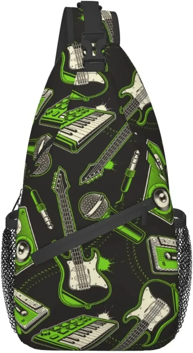sac à bandoulière musical pour femmes et hommes, proximité de la main, motif sans couture, sacs initiés, sac à dos décontracté, sac de poitrine