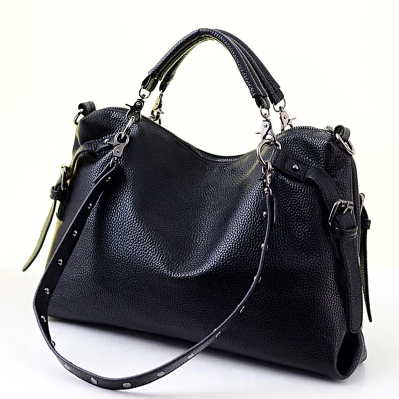sac à main en cuir pu pour femmes, rivets personnalisables, nouvelle mode, sacoches en cuir de vache pour femmes, sac à main asymétrique, grands sacs