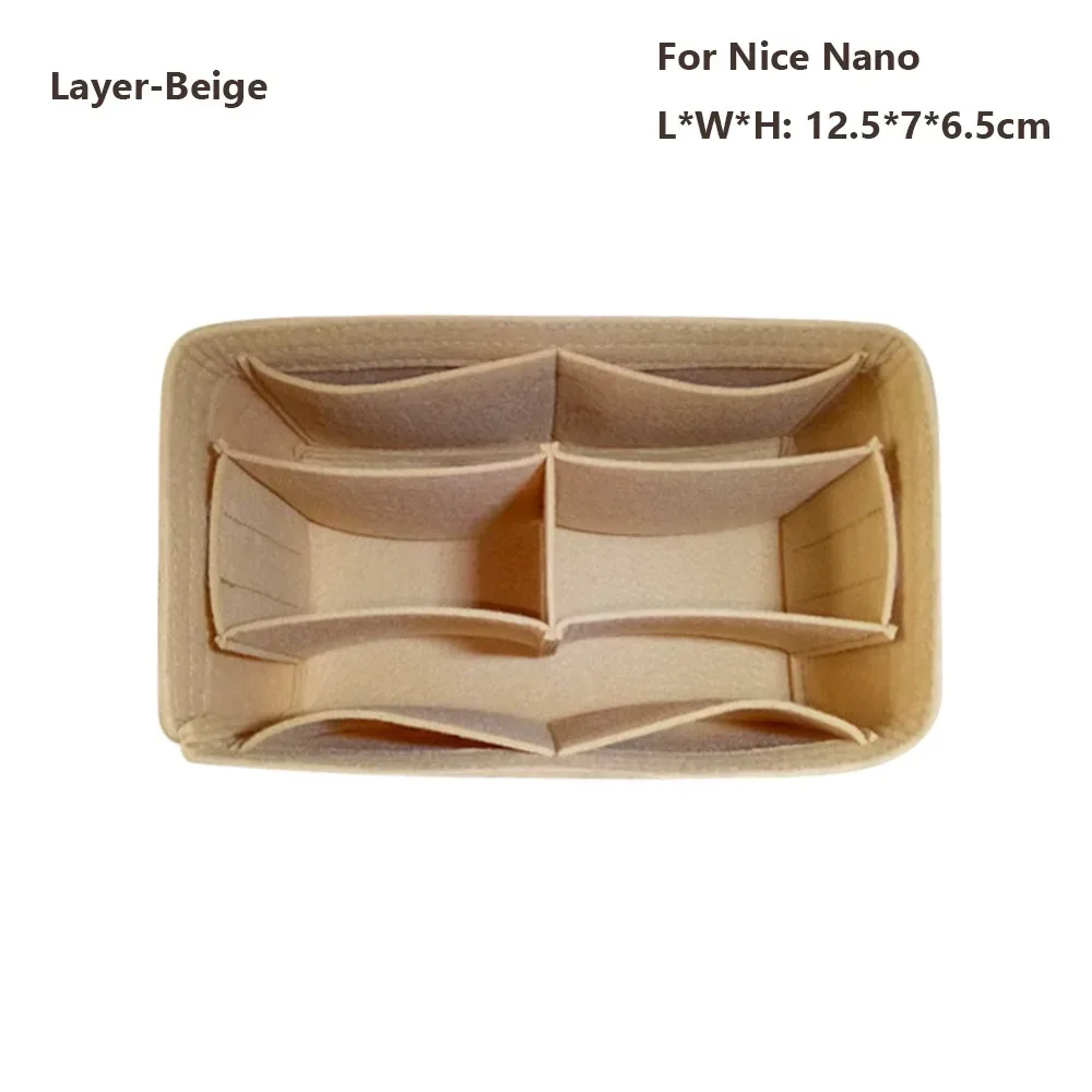 organisateur de sac à main en feutre, insert de sac, support de rangement, doublure de sac, organisateur portable pour lv nice nano/mini/bb/vanity