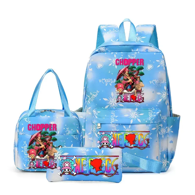 sacs à dos one piece pour femmes et hommes, sac d'école grande capacité, sac à dos imprimé, sac de voyage, sac à dos pour homme, mochila, lot de 3