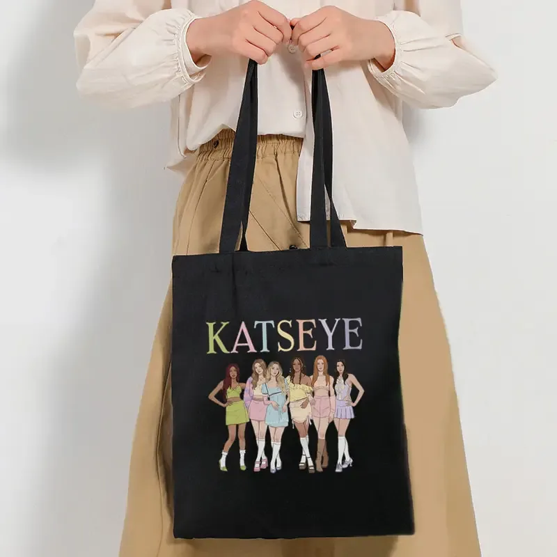 Sac fourre-tout grande capacité Katseye World Tour pour femmes, sacs de voyage multifonctionnels, sacs de shopping tendance, cadeaux pour fans Kpop version Q