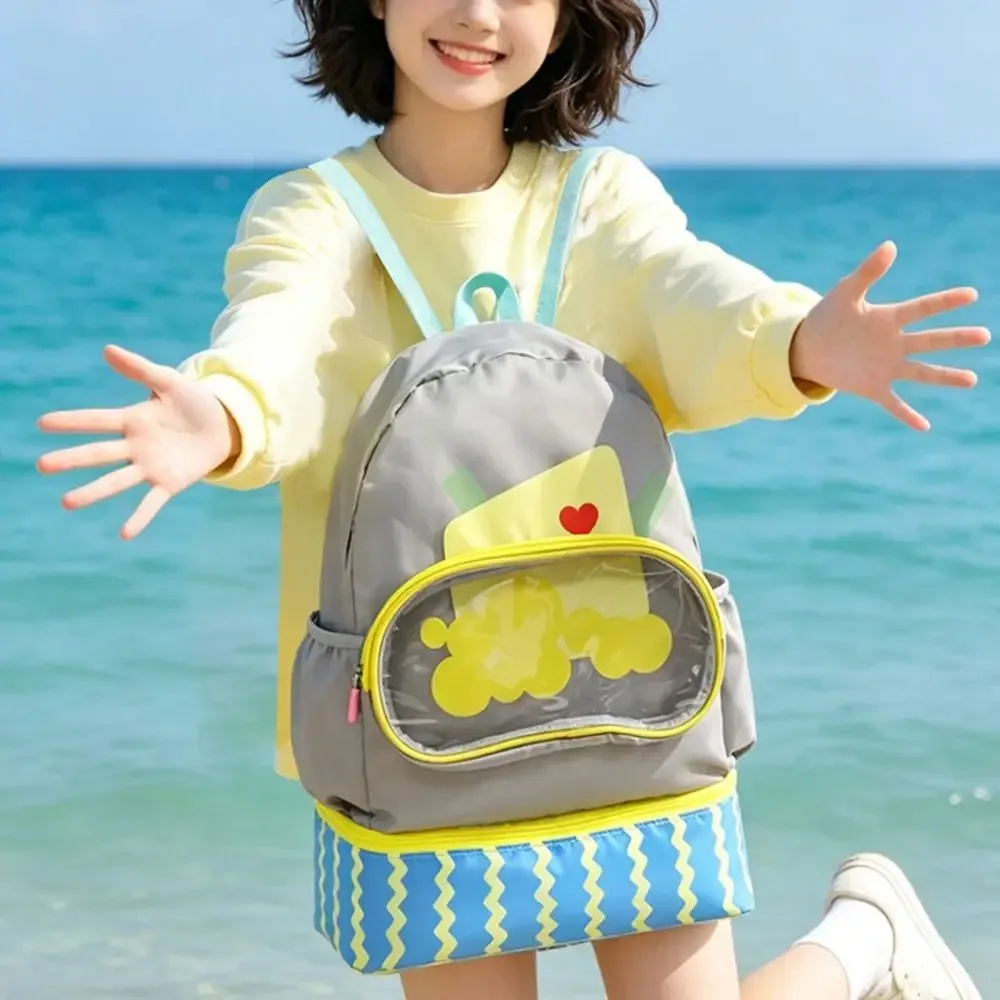 sac de rangement étanche pour la natation, design cartoon, séparation humide/sèche, sac à dos de natation à double bretelle avec compartiment à chaussures