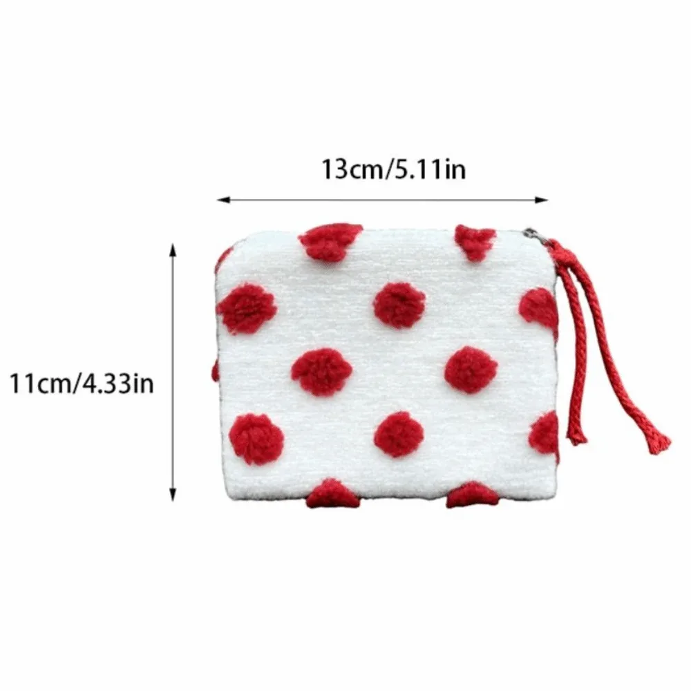 sac de rangement cosmétique multifonctionnel en forme de cœur, anti-poussière, portable, porte-monnaie en peluche, porte-carte d'identité ins mignon, pour voyage