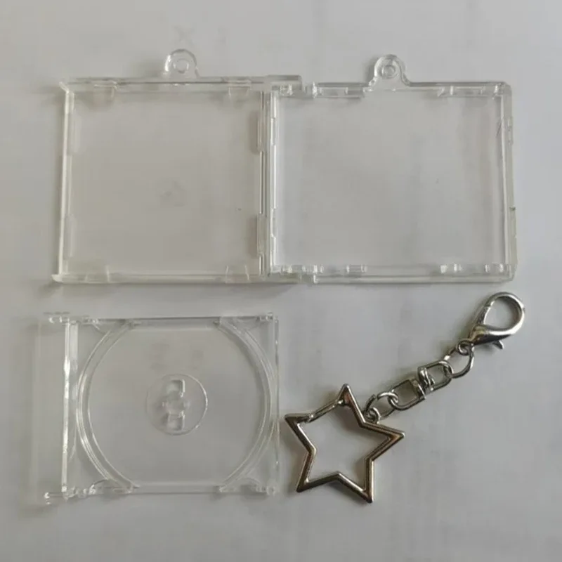 1 pièce mini porte-clés avec fonction nfc, en forme de boîtier de cd, accessoire de sac à dos diy, pour album commémoratif d'idoles