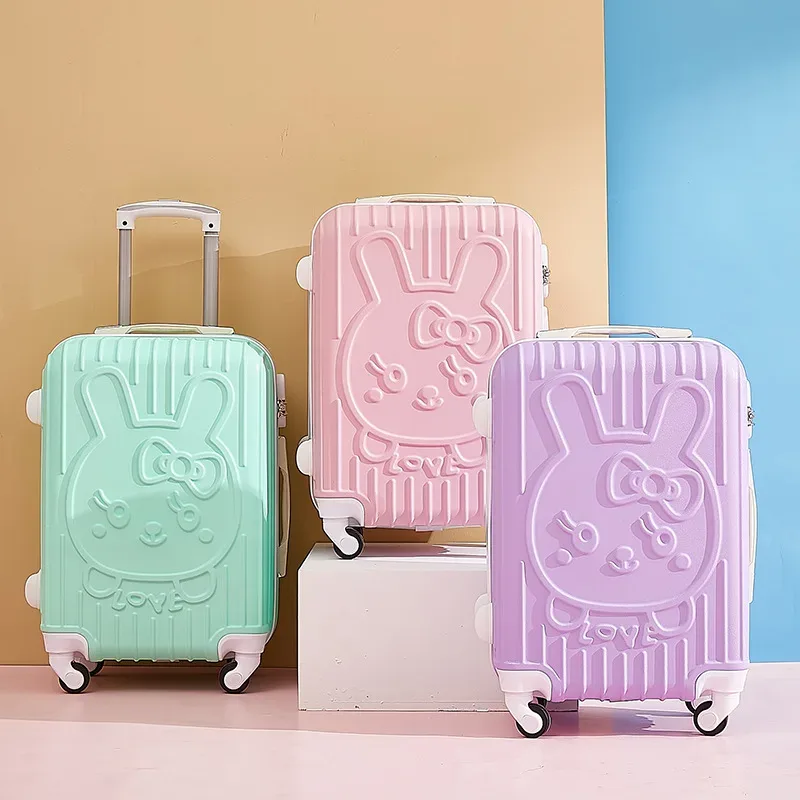 sac à bagages à roulettes de dessin animé mignon, bagage à main avec mot de passe, bagage à roulettes, bagage à main étudiant, 20 po