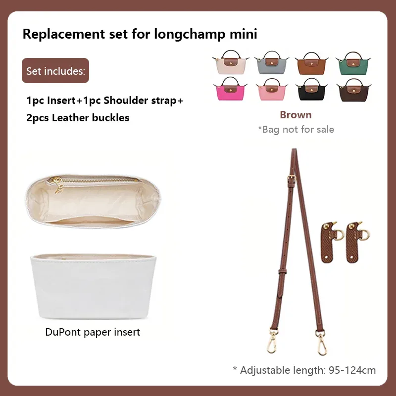 sangle de sac à bandoulière de remplacement en cuir, sangle d'épaule de sac adaptée pour longchamp mini, sangle de sac réglable en longueur, accessoires de sac