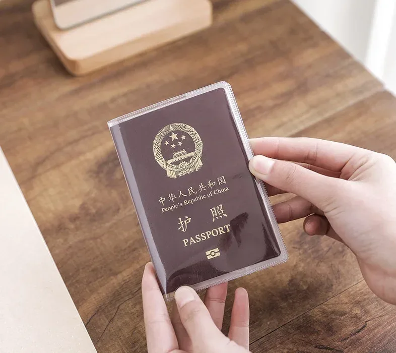 3 pièces nouvelle housse de protection pour passeport transparent givré pvc étui étanche porte-carte d'identité universel porte-carte de crédit d'affaires