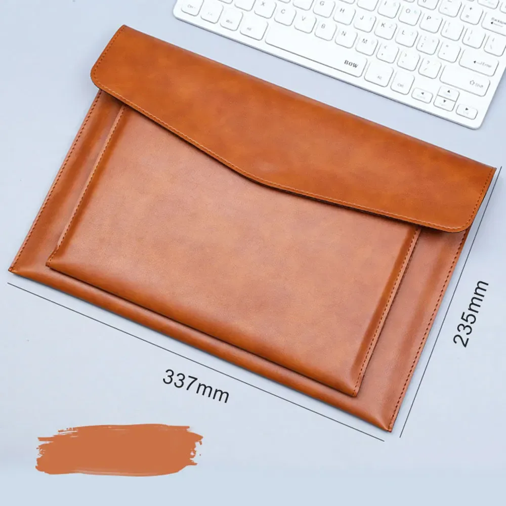 lettres personnalisées gratuites a4 dossier en cuir mallette d'affaires bouton magnétique étanche étuis pour ordinateur portable organisateur de bureau