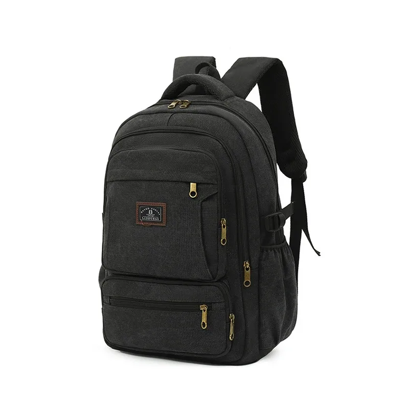 sac à dos rétro en toile pour hommes, sac de voyage en plein air, grande capacité, épais et durable, unisexe, pour ordinateur portable d'étudiant