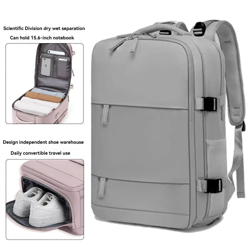 sac à dos grande capacité pour femme, séparation sec/humide, sacoche pour ordinateur portable, sac à dos multifonctionnel imperméable