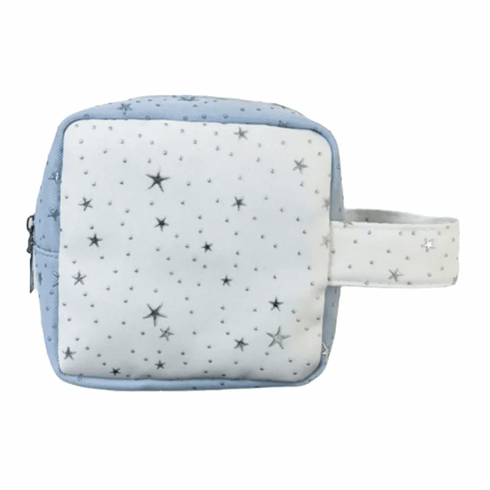 organisateur de serviettes hygiéniques à motif étoilé, sac de rangement pour maquillage à main de couleur contrastée, portable et de grande capacité