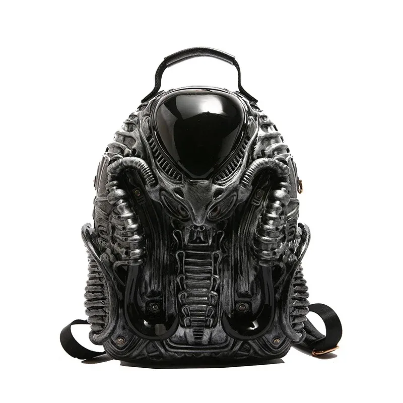 sacs acryliques de créateurs punk super cool sac à dos nouveau élégant créatif 3d alien monster sacs à dos pour unisexe, style plus jeune chaud