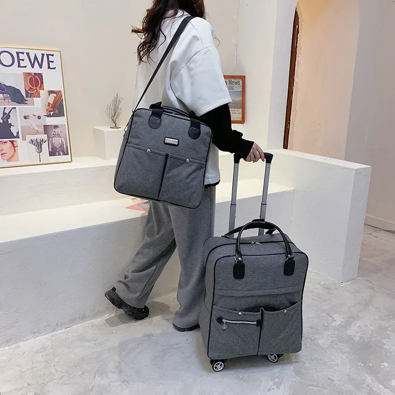 sac à roulettes pour femmes, sac à dos de voyage pour filles, sacs à roulettes de grande capacité, sac de voyage, valise, 2 pièces/ensemble, 2022